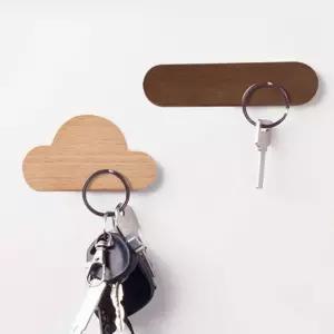 현관문 자석걸이 우드 열쇠행거 마그네틱 키홀더 구름 벽면수납 자석고리