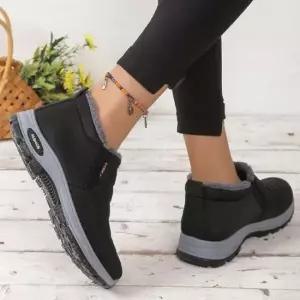 방한슈즈 남녀공용 2컬러 미니멀 패딩 도톰한 기모 패딩슬립온