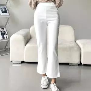 린넨바지 스판 부츠컷 크롭 슬랙스 허리밴딩 일반핏 캐주얼바지