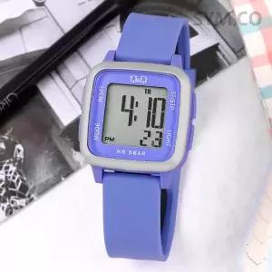 [큐앤큐] G02A-008VY 사각 스퀘어 디지털 실버바이올렛 어린이 방수 아동 우레탄시계 d