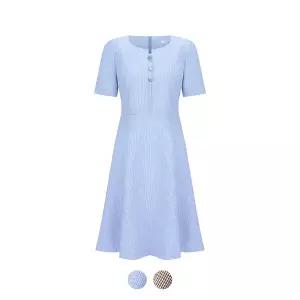 [꼼빠니아][꼼빠니아] 잔체크 마혼방 미디 원피스_CADU5-WOP100