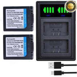 1700mAh CGA-S002E DMW-BM7 배터리 + Panasonic Lumix DMC FZ10 용 Type-c 충전기