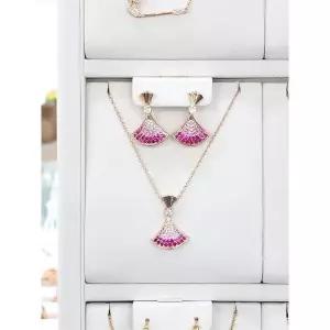 [하프클럽/ 주얼리] 세이브존05 Premium 명품식 핑크 은행잎 귀걸이 목걸이 세