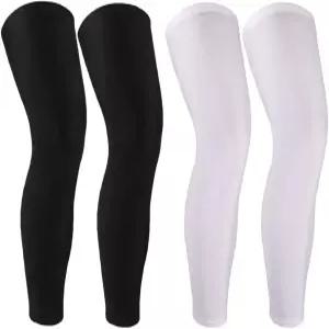 2쌍 풀 레그 컴프레션 슬리브 미끄럼 방지 종아리 여성 남성용 농구 러닝용 롱