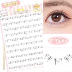 Keka 노글루 언더 속눈썹 4-6mm 가닥 부분 아랫 눈썹