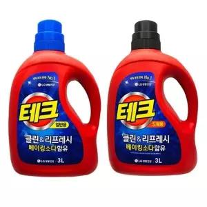 테크 세탁 세제 표백 세탁기 빨래 액체 세제 클린 3L