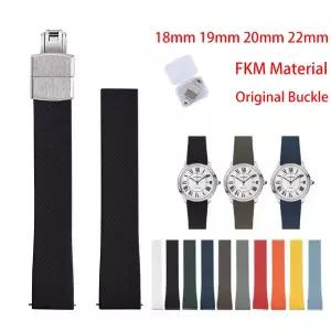 디자인의 CTS 불소 고무 시계 스트랩 퀵릴리즈 버클 밴드 FKM 크기에 맞춰 자르기 18mm 19mm 20mm 22mm