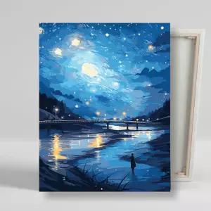 DIY 별 헤는 산책 40X50 캔버스 그림그리기 페인팅DIY명화그리기 그리기 그리기세트 유화그리기 DIY색칠 아