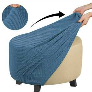 리폼 원형스툴커버 오스만 화이트 둥근의 원형스툴 시트 소파 라운드 스툴커버 콘 탄성 의자 의자천갈이 커버 트럼펫