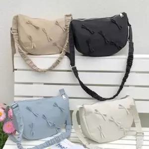 [룽스]가벼운 데일리 곱창끈 리본 크로스백