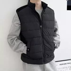 오리털패딩 남자 하이넥 볼륨 패딩 조끼 2L-OTT 007M