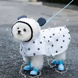 강아지의류 강아지옷 반려견 산책 땡땡이 후드 우비 레인코트