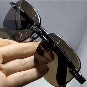 천연수정석 선글라스 남성용 400 곡면형 정사각형 중간갈색 고화질 고글 미러 방풍보호