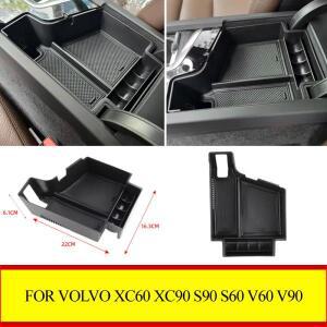 볼보 호환 XC60 S90 S60 V60 V90 2017  2024 LHD 차량용 호환 암레스트 수납함 센터 콘솔 트레이 내부 호환