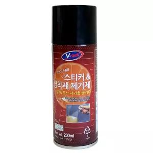 브이텍 얼룩 잔사 스티커 제거제 200ml/접착제/타르/제거/끈끈이/차량용/강력/거제/테이프/양면/크리너