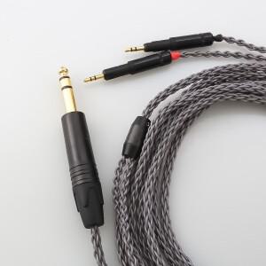 고 은도금 이어폰 케이블 7N OCC 8 코어 ATH-R70X R70X 헤드폰용 6.35mm 4.4mm 2.5mm