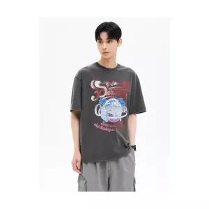 매장정품 8SECONDS 에잇세컨즈 트로피컬 가먼트 다잉 반소매 티셔츠 애쉬 425542LC64 1301921