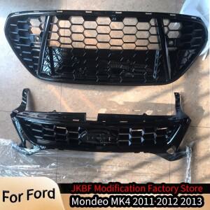 포드 몬데오 MK4 2011 자동차 프론트 범퍼 상단 하단 허니콤 그릴 교체 바디 키트 튜닝 액세서리