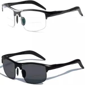 알루미늄 마그네슘 다초점 렌즈 판독 안경 남성 노안시 고초점 이중초점 태양 광변색 선글라스 NX