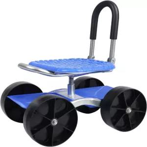 휠이 달린 슐레민 가든 카트 롤링 작업대 스툴 조절 가능한 등받이가 있는 접이식 시트 및 도구 노인 밭