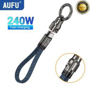 AUFU 짧은 USB C 케이블 240W 5A 고속 충전 C-C 코드 편조 유형 for iPhone Samsung Galaxy iPad MacBook