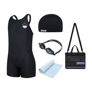 [셀러허브 스포츠레저]아레나 여아동 반전신 수영복 수모 수경 세트 F363004 (47228100)