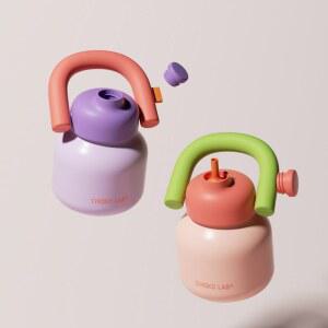 손잡이 보온 보냉 빨대 휴대용 주전자 반딧불의 숲 냄비