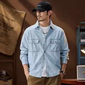 남친 청 봄 멀티 셔츠 얇은 빅사이즈 긴팔 포켓 원픽1