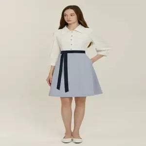 잇미샤 텍스처 블록 플레어 원피스 ITP5WOP150