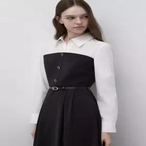 잇미샤 셔츠 레이어드 벨티드 원피스 ITQ2YOP940