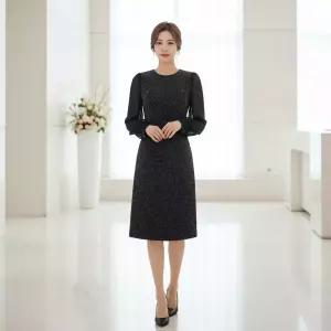 25 FW 잇미샤 볼륨 슬리브 트위드 원피스 ITP9YOP300