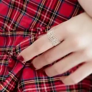 (실버) 레이스 플라워 반지 레이스 은 실버 메탈레이스