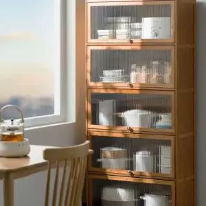 원목 그릇장 수납장 레트로 주방 컵보드 찬장 엔틱 찻장