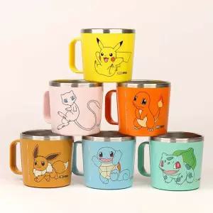 릴팡 포켓몬스터 식기세척기 스텐컵 L 손잡이컵 핸들컵 물컵 어린이집 간식컵 유치원 양치컵