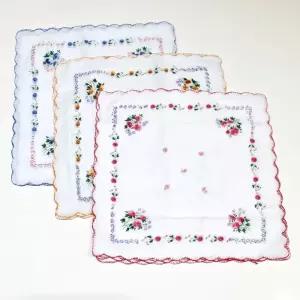 꽃무늬 손수건 12장 1세트 대용량 거즈 땀 흡수 등산 다용도 여성 예쁜 소지품 단체선물