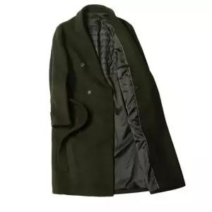 더블코트 한겨울 직장인 남성 정장 울 롱 코트(카키)