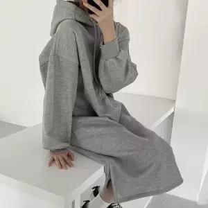 기모 안감 깔끔한 무지 디자인 여성 후드 원피스