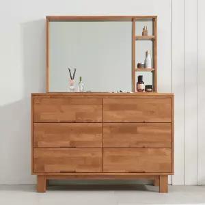 G419 고무나무 원목 서랍 화장대 세트 1200