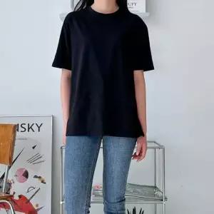 빅사이즈 베이직 기본템 옆트임 얇은 노블 레이어드티