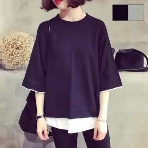 LED-261 레이어드 무지 7부 티셔츠