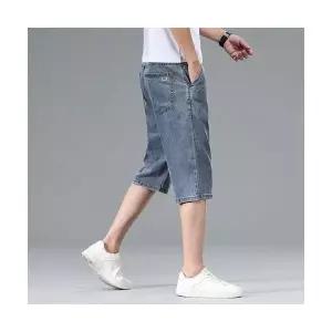 남성 데님반바지 프리미엄 칠부 데님 반바지 여름 슬림핏 박시 일자 스판 쿨링 스포M1