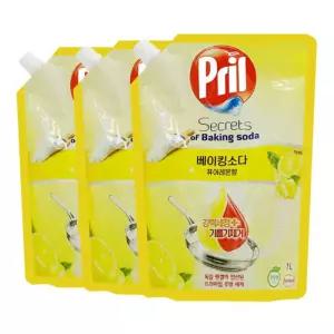 프릴 레몬향 1000mlx3개 리필 고농축 1종 주방세제