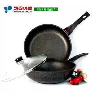 키친아트 슈프림스톤(은나노)열센서 후라이팬2종(E)(26)유리