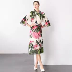 원피스 여자 트렌치 소매 크로스 형 정장 필수템 프린트 가디건 조거 셔링 프릴 플레어 긴팔 인기1