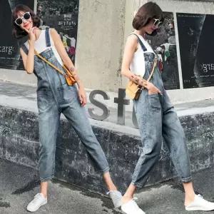 데일리 데님 멜빵 바지 (긴바지)