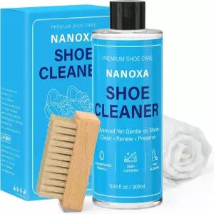 나노사 신발 클리너 브러시 타월이 포함된 10.14온스 프리미엄 클리닝 키트 흰색 가죽 부츠 캔버스 PU 메쉬