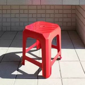 목욕의자 심플 사각의자 레드 회전의자