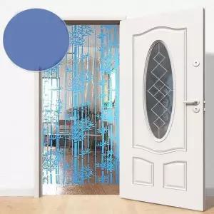 블루파리문발 파리문발 식당 블루 간편한설치 패턴커튼 대나무블루