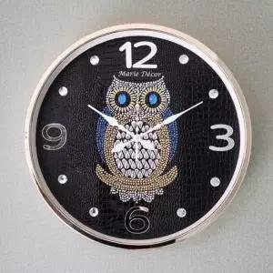 인테리어벽시계 포인트부엉이 벽시계(대) 골드블랙