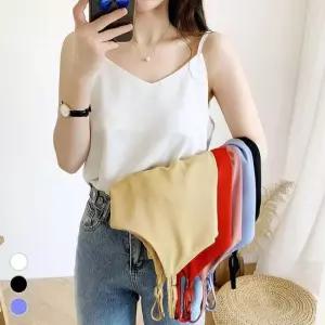 실크 새틴 끈나시 데일리